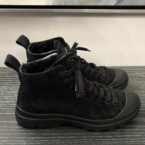 James Perse Black Suede High-Top Sneakers